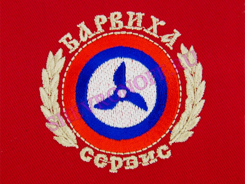 Машинная вышивка логотипа Барвиха сервис